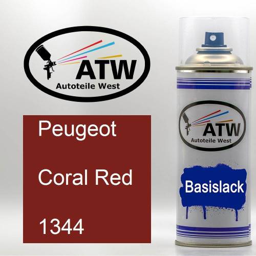 Peugeot, Coral Red, 1344: 400ml Sprühdose, von ATW Autoteile West.